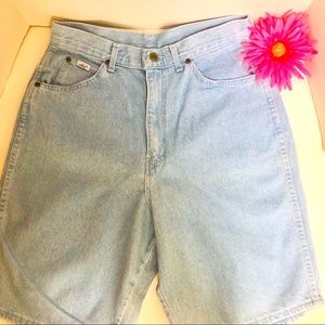 Vintage 1980s Chic Jean Shorts Light Wash Denim